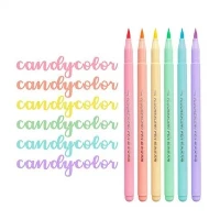 6 Warna Berus Lembut Pen Pendarfluor Set Penyerlah Warna Seni