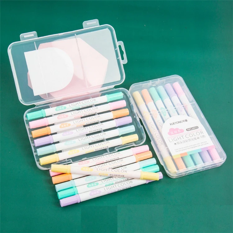 6pcs Penyerlah Warna Pastel Dwi-hujung